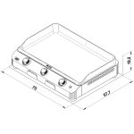 Plancha rostlap FUSION 75 szürke 3 égős gázgrill