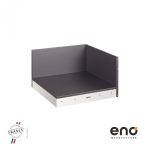 Sarok kültéri konyhaelem Inox/Fekete kültéri konyhaelemekhez