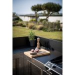 Sarok kültéri konyhaelem Inox/Fekete kültéri konyhaelemekhez