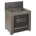 Rozsdamentes acél Inox / Szürke kültéri konyhaelem - Gáztűzhellyel és főzőlappal