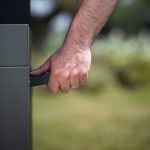 Rozsdamentes acél Inox / Szürke kültéri konyhaelem - Gáztűzhellyel és főzőlappal