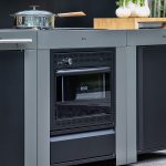 Rozsdamentes acél Inox / Szürke kültéri konyhaelem - Gáztűzhellyel és főzőlappal