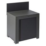 Szürke kültéri konyhaelem fekete ajtóval