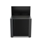 Szürke acél Plancha kültéri konyhaelem fekete ajtóval