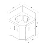 Zsályazöld kültéri Kamado sarokelem