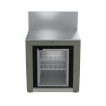 Zsályazöld kültéri konyhaelem hűtővel