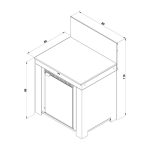 Zsályazöld kültéri konyhaelem hűtővel