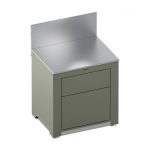 Zsályazöld kültéri konyhaelem két fiókkal