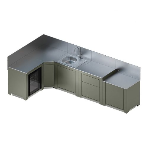 ENO zsályazöld kész  kültéri konyha- 5 konyhaelem