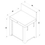 Rozsdamentes acél kültéri konyhaelem fekete ajtóval és munkalappal