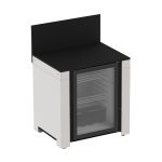 Inox/Fekete színű kültéri konyhaelem hűtőszekrénnyel