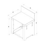 Inox/Fekete színű kültéri konyhaelem hűtőszekrénnyel