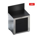 Rozsdamentes acél / fekete kültéri konyhaelem 2 fiókkal