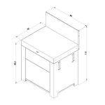Rozsdamentes acél / fekete kültéri konyhaelem 2 fiókkal