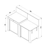 ENO kész kültéri konyha - 2 inox / fekete kültéri konyhaelem