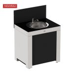 ENO kész kültéri konyha - 4 rozsdamentes acél / fekete acél kültéri konyhaelem