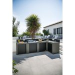 Kültéri konyha  - 5 szürke acél kültéri konyhaelemmel